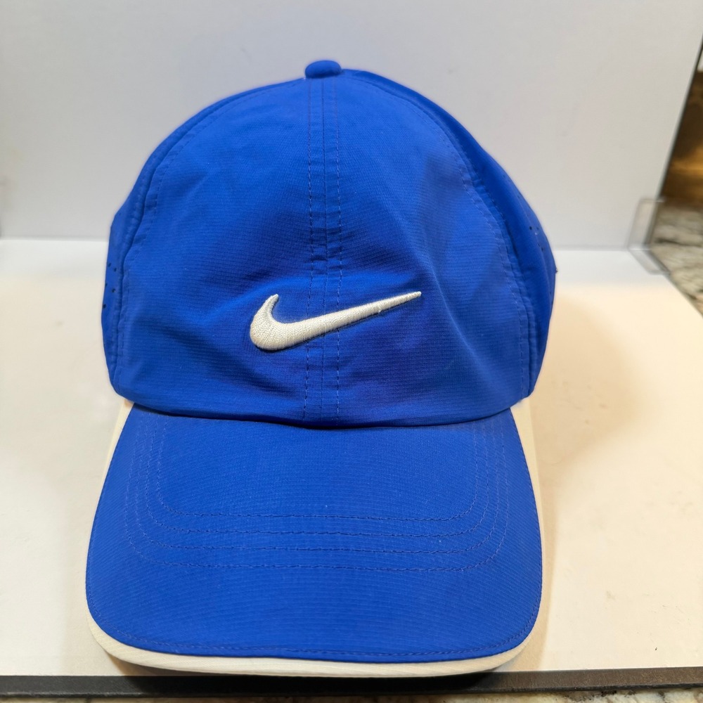 Nike Golf 20XI VR Tour Hat Blue Laser Perforated Performance Strapback Cap OSFA